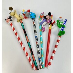 VTG RARE Pencils Toppers DISNEY Garfield Mickey Gumby LOT (6) UNUSED GIFT 80's